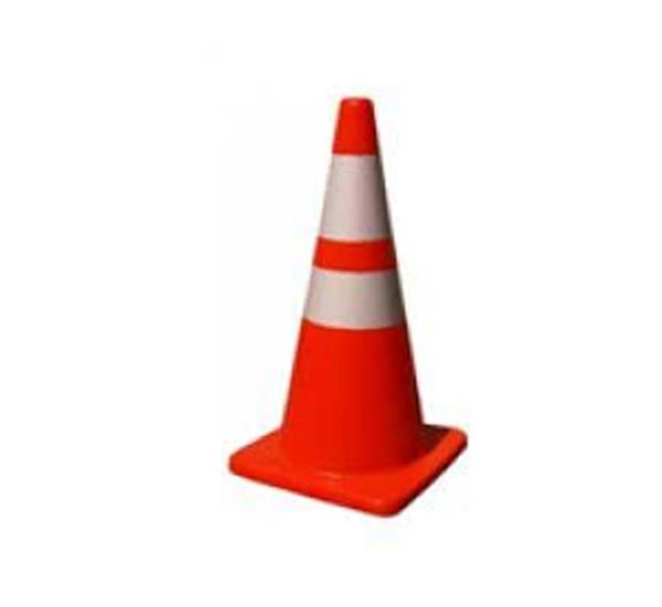 CONO DE 70 CMS BASE NARANJA C/DOS REFLECTIVOS GRADO INGENIERIA PRISMATICO DE 10 CMS.