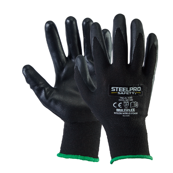 GUANTE MULTIFLEX FOAM NYLON NITRILO NEGRO