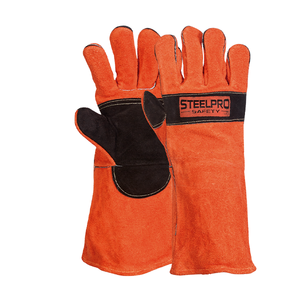 GUANTE SOLDADOR NARANJA NEGRO 14  STEELPRO - Prosisoma