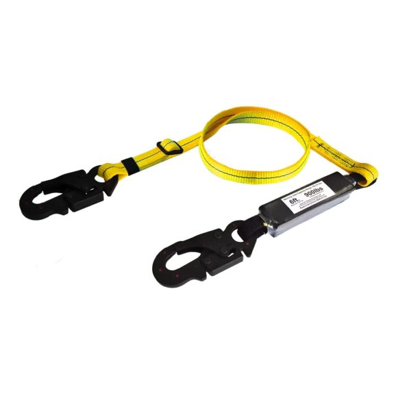 Eslinga Dieléctrica 301SR-ADIE-2P sencilla regulable de detención caída, con paquete absorbedor, en reata plana de 1¨.