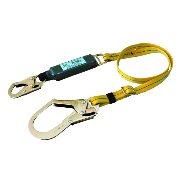 Eslinga sencilla 301SR-A-1G1P regulable de detención caída, con paquete absorbedor, en reata plana de 1”