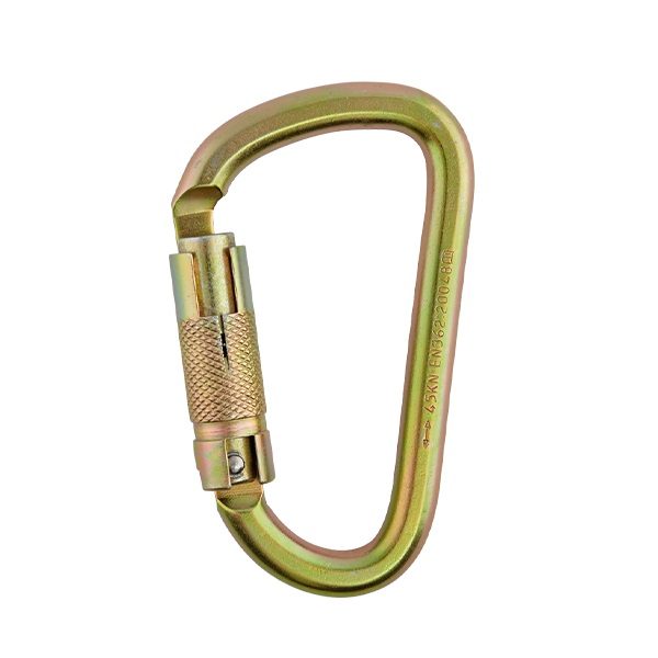 Mosquetón en D Triple Seguro 45 KN STEELPRO